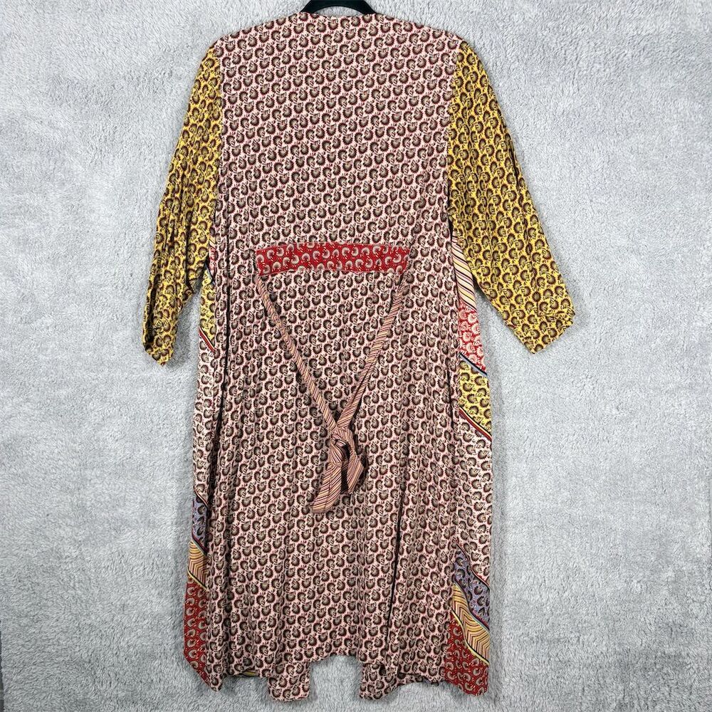 CAbi Poet Jacket Kimono Duster Size S Patchwork Multicolor Striped‎ Boho Tie - Picture 11 of 11